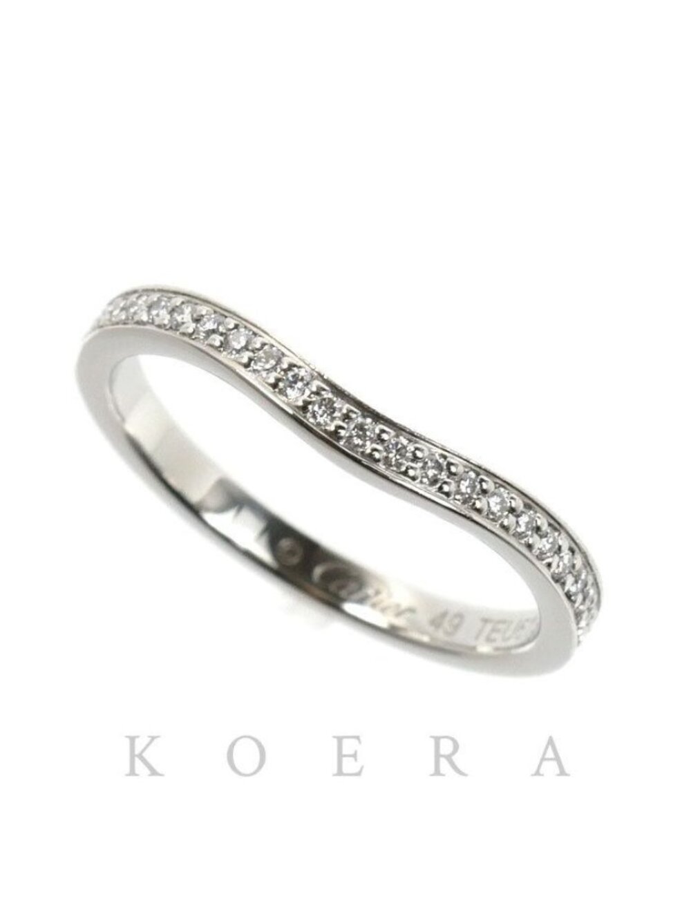Cartier Platinum Ballerina Curve Half Eternity Ring Diamond